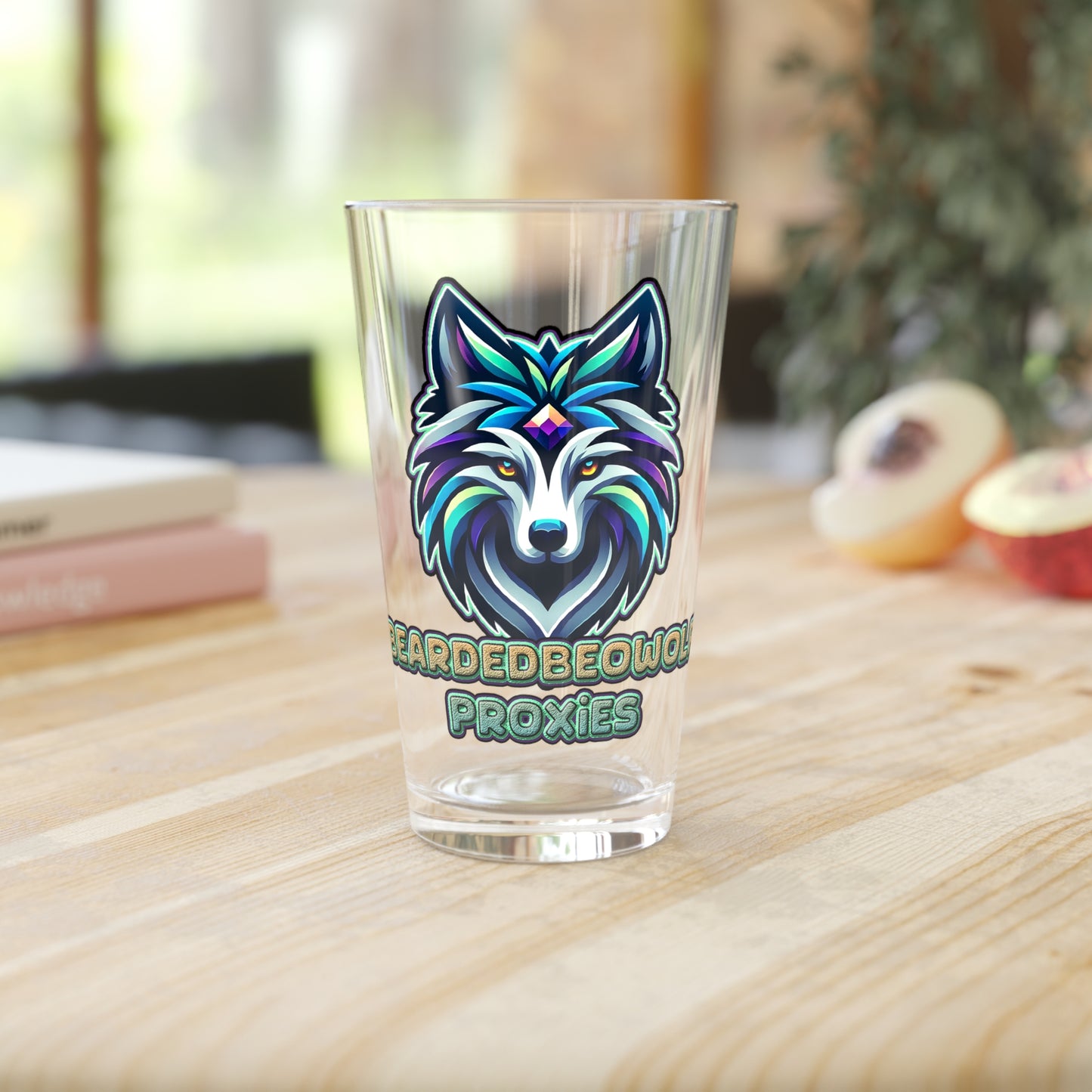 BeardedBeowolf Proxy Pint Glass, 16oz