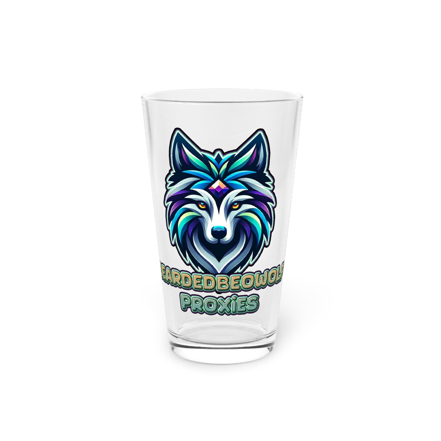 BeardedBeowolf Proxy Pint Glass, 16oz